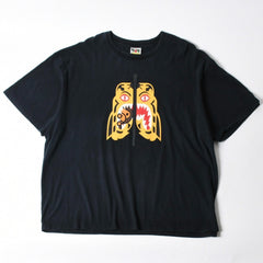 A BATHING APE アベイシングエイプ BAPE ベイプ 半袖 Tシャツ BAPE タイガー サイズ 3XL ブラック オレンジ レッド 美品 中古 4a007404