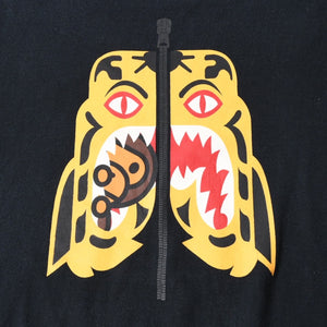 A BATHING APE アベイシングエイプ BAPE ベイプ 半袖 Tシャツ BAPE タイガー サイズ 3XL ブラック オレンジ レッド 美品 中古 4a007404