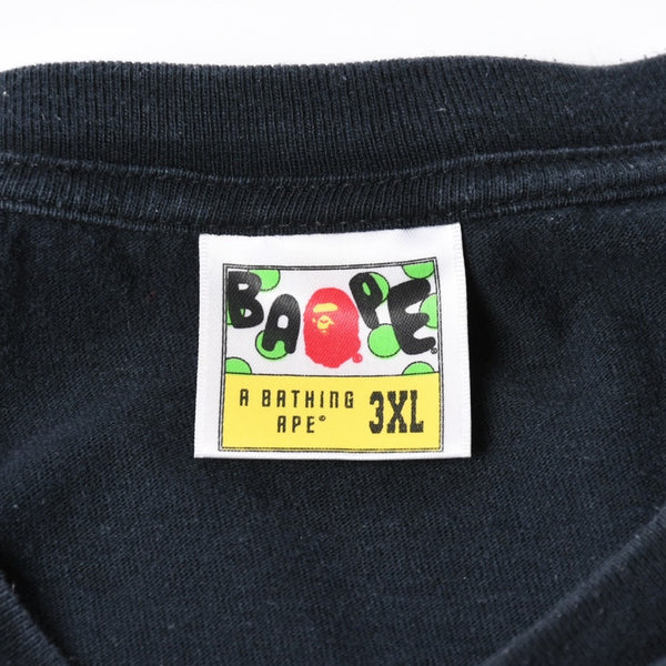 A BATHING APE アベイシングエイプ BAPE ベイプ 半袖 Tシャツ BAPE タイガー サイズ 3XL ブラック オレンジ レッド 美品 中古 4a007404