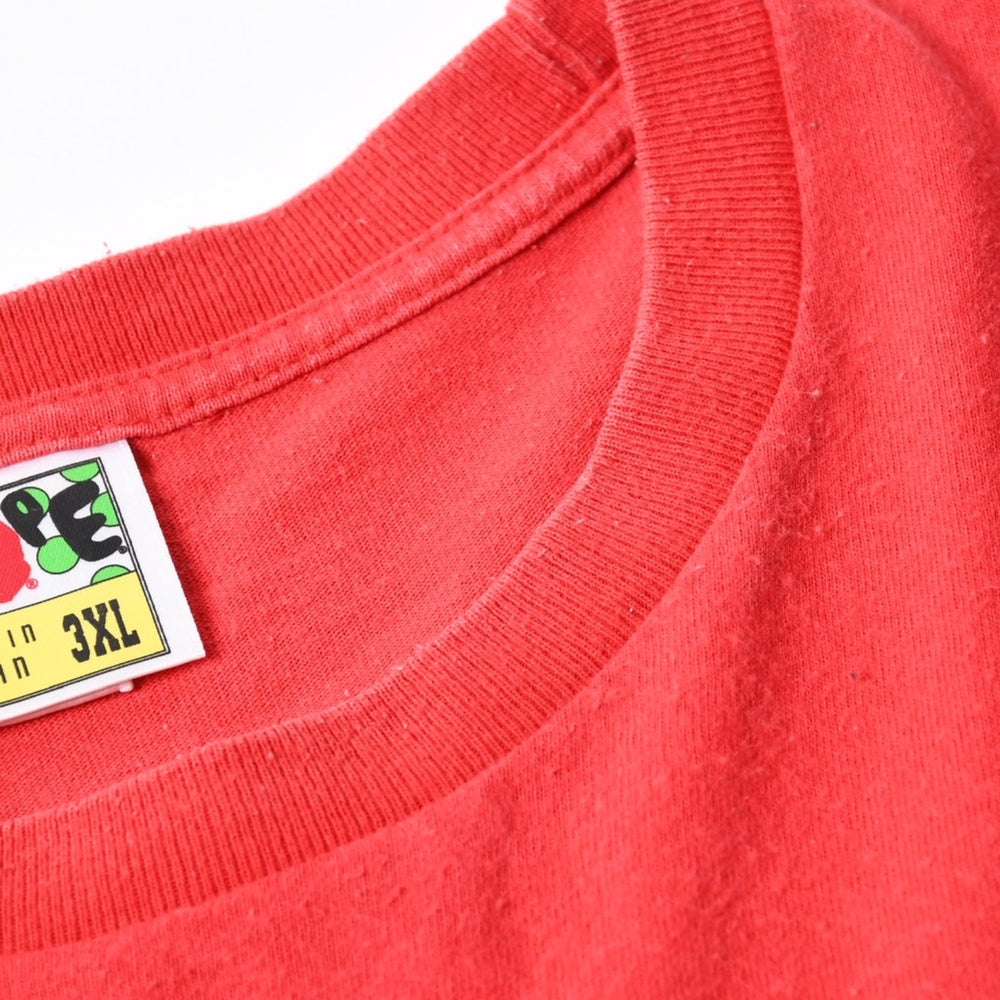 A BATHING APE アベイシングエイプ BAPE ベイプ 半袖 Tシャツ BAPE 王冠 サイズ 3XL レッド 美品 中古 4a007406