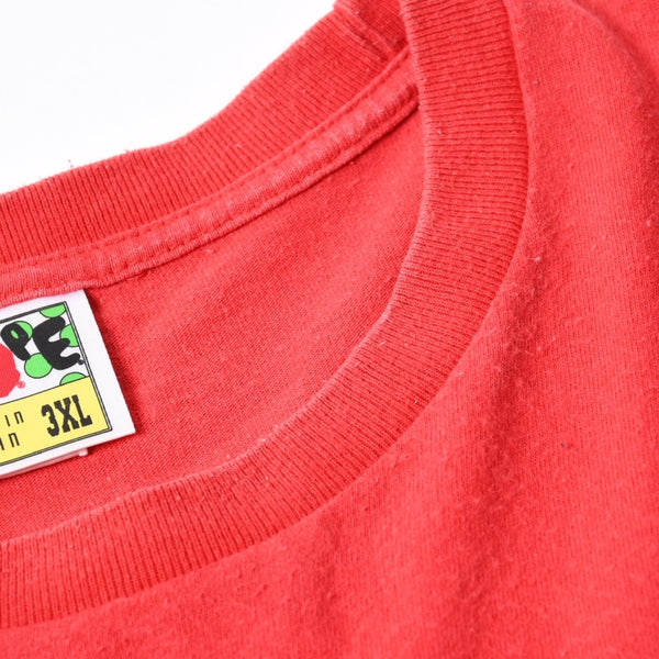 A BATHING APE アベイシングエイプ BAPE ベイプ 半袖 Tシャツ BAPE 王冠 サイズ 3XL レッド 美品 中古 4a007406