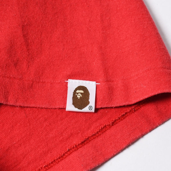 A BATHING APE アベイシングエイプ BAPE ベイプ 半袖 Tシャツ BAPE 王冠 サイズ 3XL レッド 美品 中古 4a007406