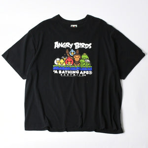 A BATHING APE アベイシングエイプ アングリーバード 半袖Tシャツ コットン ブラック マルチカラー サイズ3XL 美品 中古 4a007398
