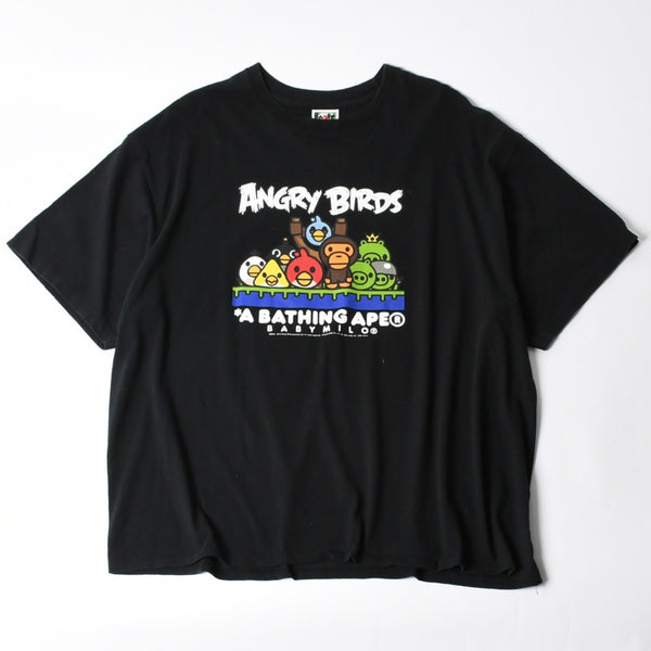 A BATHING APE アベイシングエイプ アングリーバード 半袖Tシャツ コットン ブラック マルチカラー サイズ3XL 美品 中古 4a007398