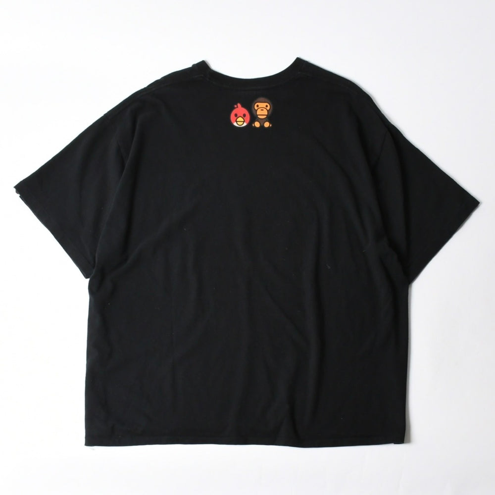 A BATHING APE アベイシングエイプ アングリーバード 半袖Tシャツ コットン ブラック マルチカラー サイズ3XL 美品 中古 4a007398