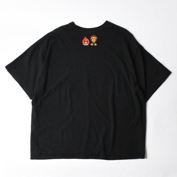 A BATHING APE アベイシングエイプ アングリーバード 半袖Tシャツ コットン ブラック マルチカラー サイズ3XL 美品 中古 4a007398