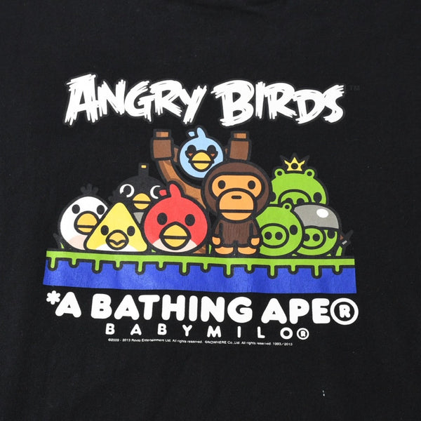 A BATHING APE アベイシングエイプ アングリーバード 半袖Tシャツ コットン ブラック マルチカラー サイズ3XL 美品 中古 4a007398