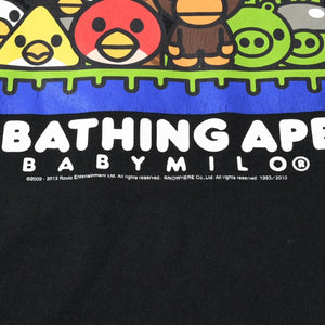A BATHING APE アベイシングエイプ アングリーバード 半袖Tシャツ コットン ブラック マルチカラー サイズ3XL 美品 中古 4a007398