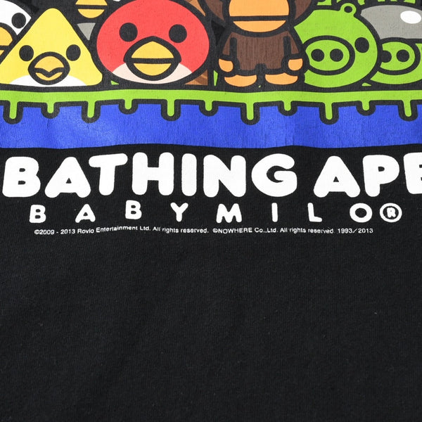 A BATHING APE アベイシングエイプ アングリーバード 半袖Tシャツ コットン ブラック マルチカラー サイズ3XL 美品 中古 4a007398
