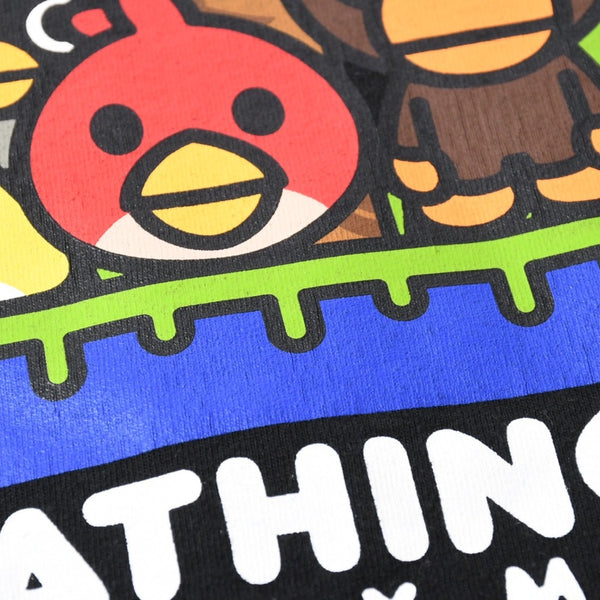 A BATHING APE アベイシングエイプ アングリーバード 半袖Tシャツ コットン ブラック マルチカラー サイズ3XL 美品 中古 4a007398