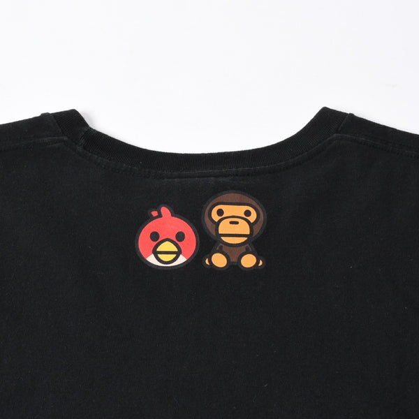 A BATHING APE アベイシングエイプ アングリーバード 半袖Tシャツ コットン ブラック マルチカラー サイズ3XL 美品 中古 4a007398
