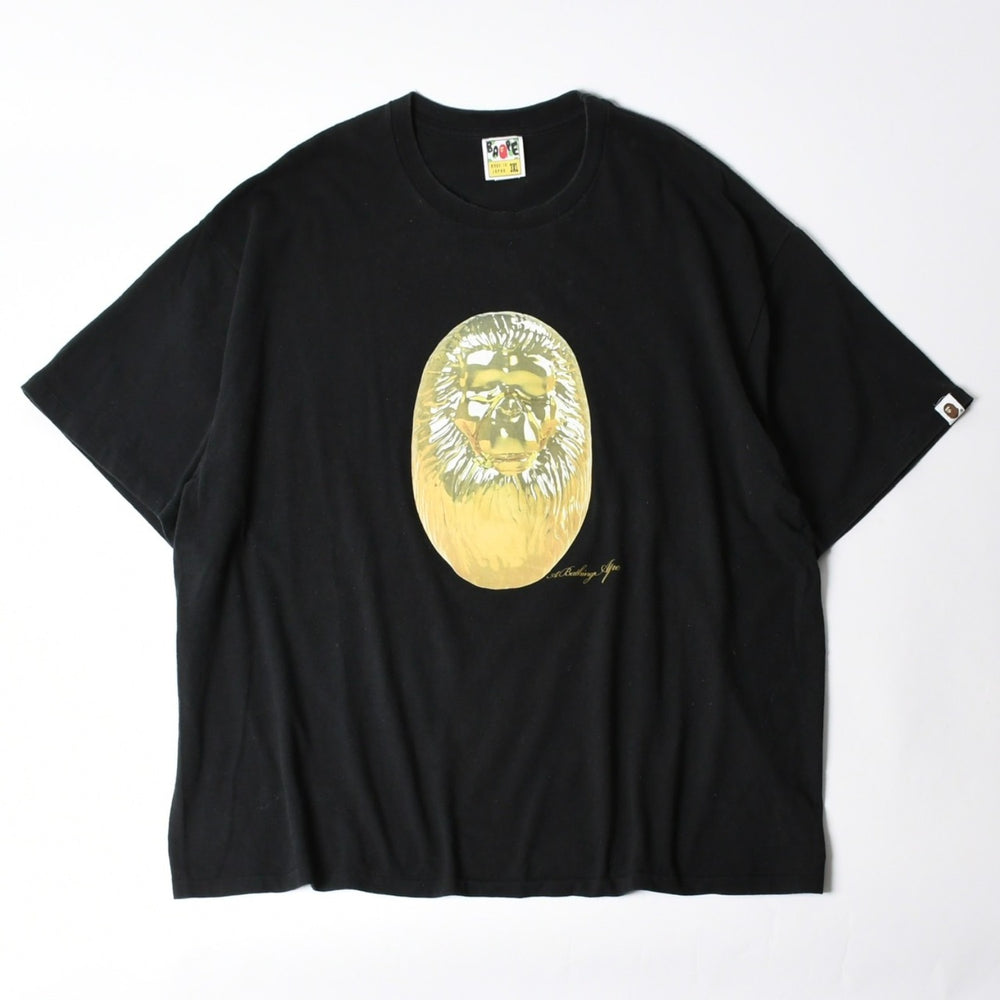 A BATHING APE アベイシングエイプ BAPE ベイプ 半袖 Tシャツ ブラックゴールド サイズ 3XL 美品 中古 4a007400