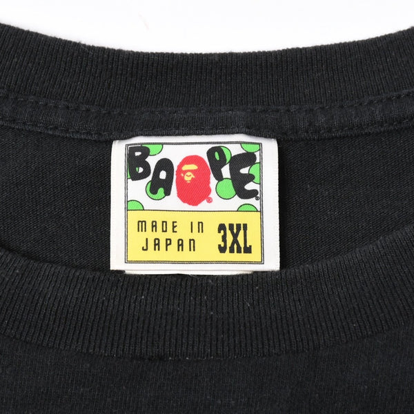 A BATHING APE アベイシングエイプ ワンピース シャンクス 半袖Tシャツ JAPAN製 コットン ブラック サイズ3XL 美品 中古 4a007380