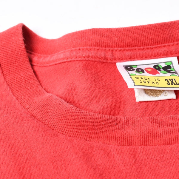 A BATHING APE アベイシングエイプ BAPE ベイプ 半袖 Tシャツ エイプヘッド サイズ3XL レッド 美品 中古 4a007407