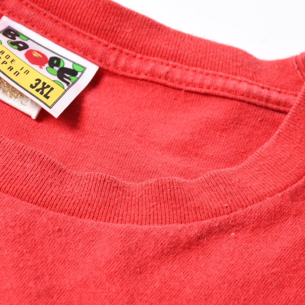 A BATHING APE アベイシングエイプ BAPE ベイプ 半袖 Tシャツ エイプヘッド サイズ3XL レッド 美品 中古 4a007407