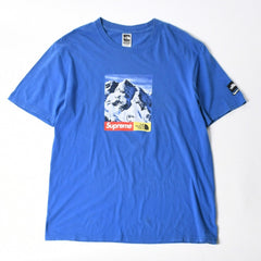 SUPREME シュプリーム THE NORTH FACE ザノースフェイス 半袖Tシャツ コットン ブルー サイズL 美品 中古 4a007303