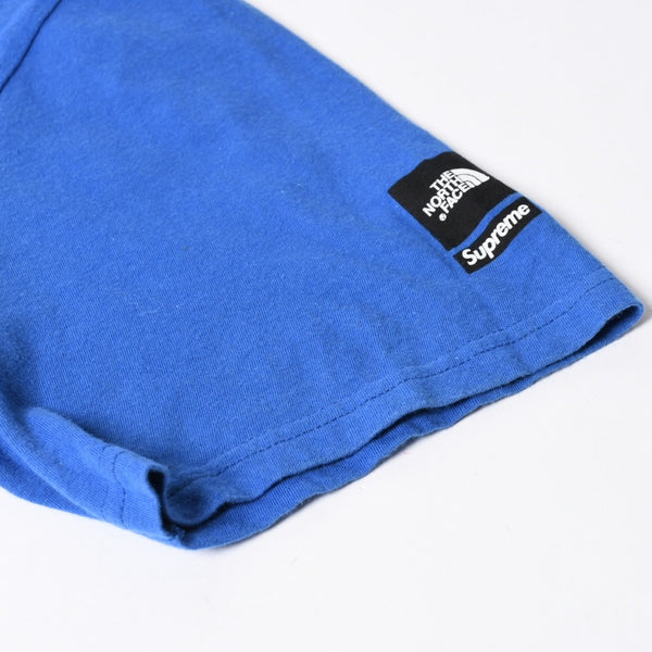 SUPREME シュプリーム THE NORTH FACE ザノースフェイス 半袖Tシャツ コットン ブルー サイズL 美品 中古 4a007303