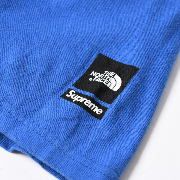 SUPREME シュプリーム THE NORTH FACE ザノースフェイス 半袖Tシャツ コットン ブルー サイズL 美品 中古 4a007303