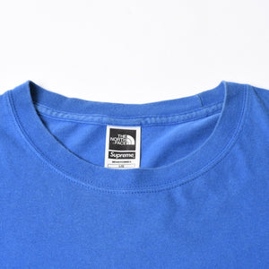 SUPREME シュプリーム THE NORTH FACE ザノースフェイス 半袖Tシャツ コットン ブルー サイズL 美品 中古 4a007303