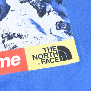 SUPREME シュプリーム THE NORTH FACE ザノースフェイス 半袖Tシャツ コットン ブルー サイズL 美品 中古 4a007303