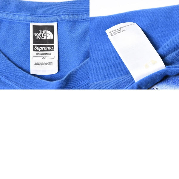 SUPREME シュプリーム THE NORTH FACE ザノースフェイス 半袖Tシャツ コットン ブルー サイズL 美品 中古 4a007303