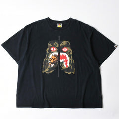 A BATHING APE アベイシングエイプ BAPE ベイプ 半袖 Tシャツ タイガー シャーク サイズ3XL ブラック 美品 中古 4a007421