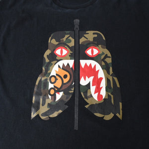 A BATHING APE アベイシングエイプ BAPE ベイプ 半袖 Tシャツ タイガー シャーク サイズ3XL ブラック 美品 中古 4a007421