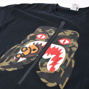 A BATHING APE アベイシングエイプ BAPE ベイプ 半袖 Tシャツ タイガー シャーク サイズ3XL ブラック 美品 中古 4a007421
