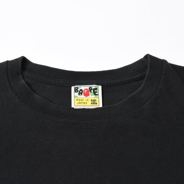 A BATHING APE アベイシングエイプ ワンピース シャンクス 半袖Tシャツ JAPAN製 コットン ブラック サイズ3XL 美品 中古 4a007380