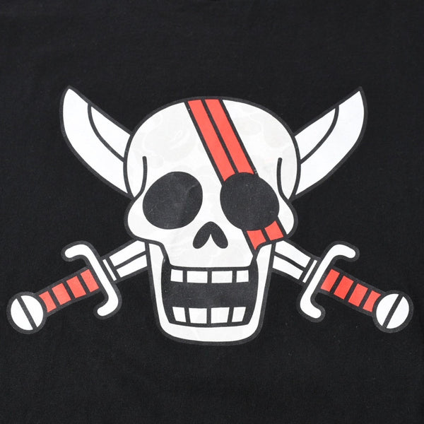 A BATHING APE アベイシングエイプ ワンピース シャンクス 半袖Tシャツ JAPAN製 コットン ブラック サイズ3XL 美品 中古 4a007380