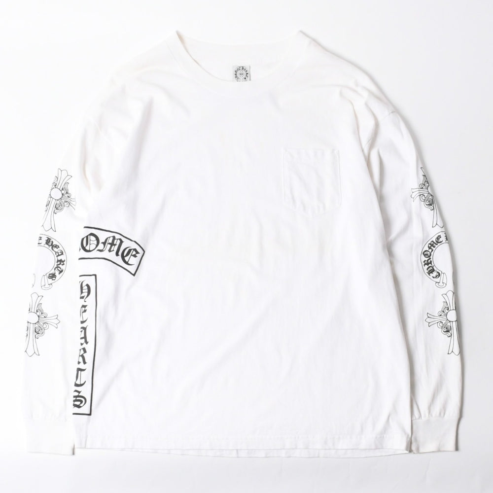 CHROME HEARTS クロムハーツ オールド 長袖Tシャツ サイズXXL FUCK YOU ホースシュー オールドクロス ホワイト 美品 中古 4a007409