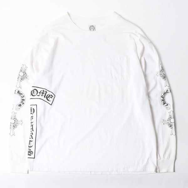 CHROME HEARTS クロムハーツ オールド 長袖Tシャツ サイズXXL FUCK YOU ホースシュー オールドクロス ホワイト 美品 中古 4a007409