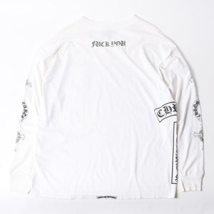 CHROME HEARTS クロムハーツ オールド 長袖Tシャツ サイズXXL FUCK YOU ホースシュー オールドクロス ホワイト 美品 中古 4a007409