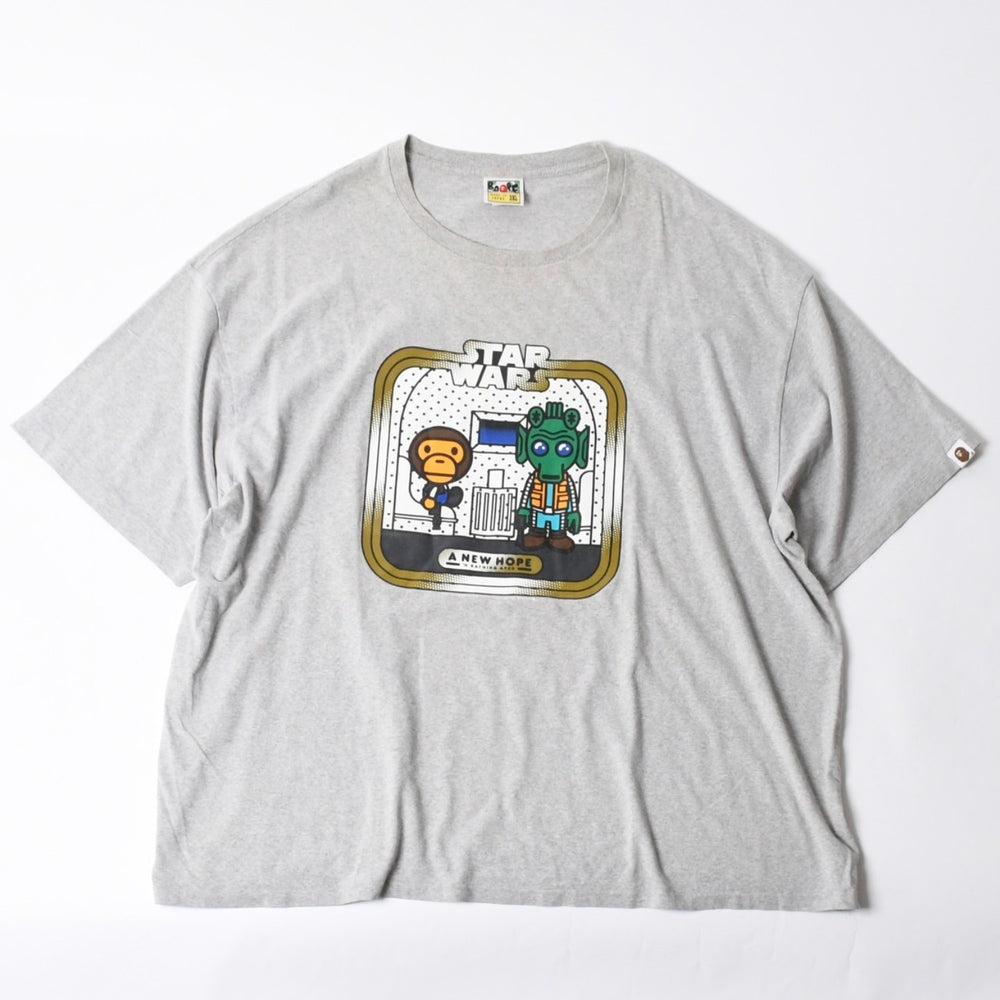 A BATHING APE アベイシングエイプ BAPE ベイプ 半袖 Tシャツ スターウォーズ ベビーマイロ サイズ3XL グレー 美品 中古 4a007385