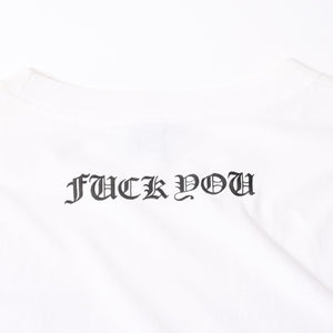 CHROME HEARTS クロムハーツ オールド 長袖Tシャツ サイズXXL FUCK YOU ホースシュー オールドクロス ホワイト 美品 中古 4a007409
