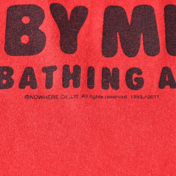 A BATHING APE アベイシングエイプ 半袖Tシャツ bape ベイプ MILO ミロ サイズ3XL レッド 美品 中古 4a007416