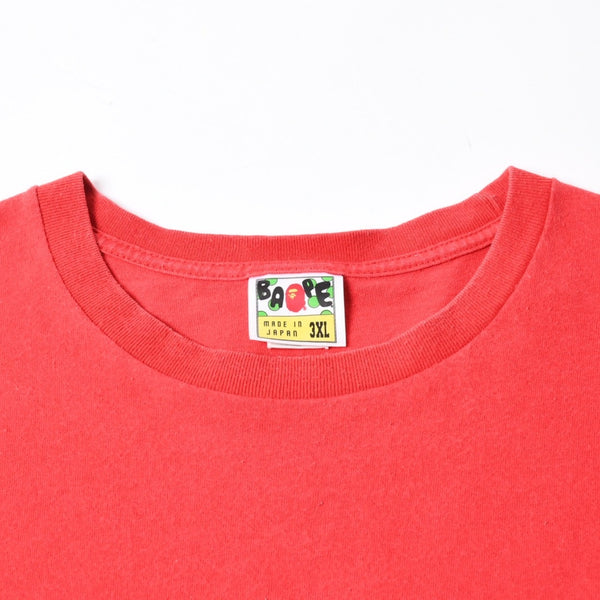 A BATHING APE アベイシングエイプ 半袖Tシャツ bape ベイプ MILO ミロ サイズ3XL レッド 美品 中古 4a007416