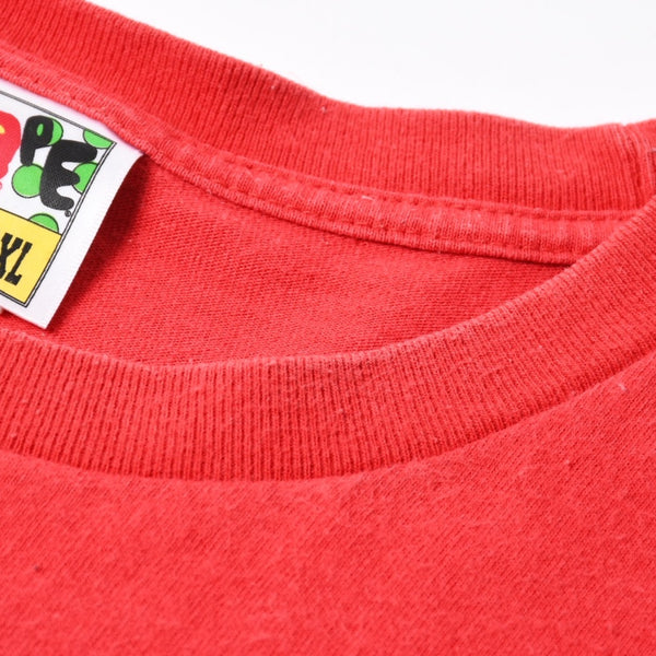 A BATHING APE アベイシングエイプ 半袖Tシャツ bape ベイプ MILO ミロ サイズ3XL レッド 美品 中古 4a007416