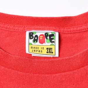 A BATHING APE アベイシングエイプ 半袖Tシャツ bape ベイプ MILO ミロ サイズ3XL レッド 美品 中古 4a007416
