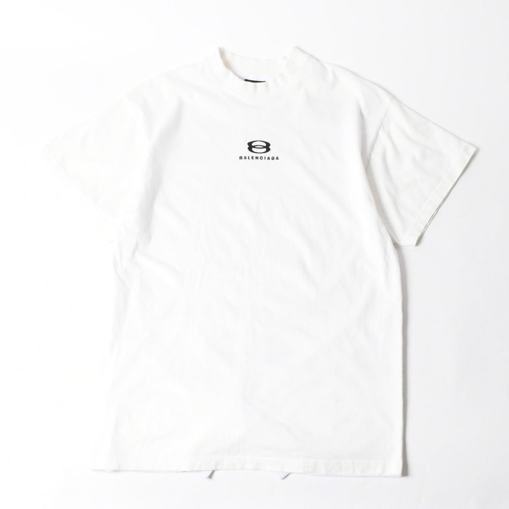 BALENCIAGA バレンシアガ ユニティスポーツ アイコンTシャツ 768068 TPVG9 Lサイズ ホワイト サッカーシャツ ドッキング 美品 中古 4a007337