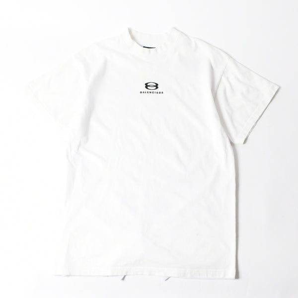 BALENCIAGA バレンシアガ ユニティスポーツ アイコンTシャツ 768068 TPVG9 Lサイズ ホワイト サッカーシャツ ドッキング 美品 中古 4a007337