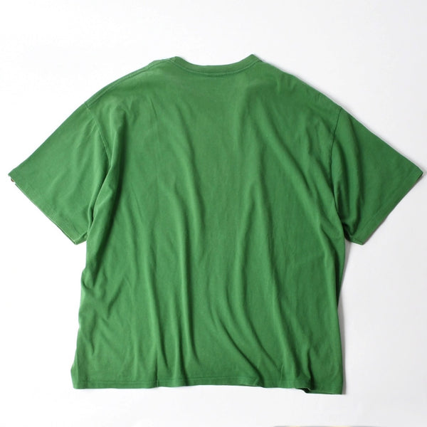 A BATHING APE アベイシングエイプ ロゴグラフィット 半袖Tシャツ 日本製 コットン グリーン マルチカラー サイズ3XL 美品 中古 4a007401