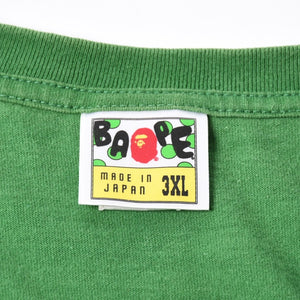A BATHING APE アベイシングエイプ ロゴグラフィット 半袖Tシャツ 日本製 コットン グリーン マルチカラー サイズ3XL 美品 中古 4a007401