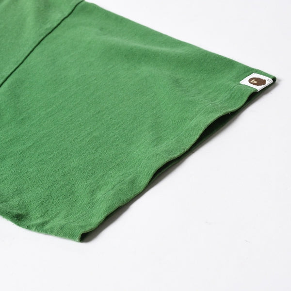 A BATHING APE アベイシングエイプ ロゴグラフィット 半袖Tシャツ 日本製 コットン グリーン マルチカラー サイズ3XL 美品 中古 4a007401
