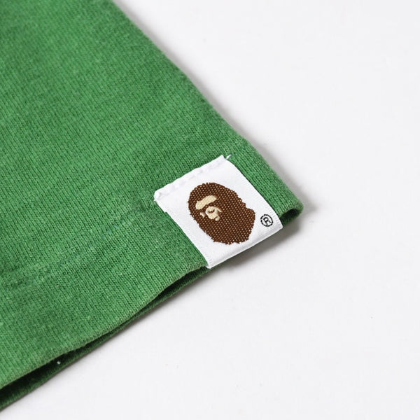 A BATHING APE アベイシングエイプ ロゴグラフィット 半袖Tシャツ 日本製 コットン グリーン マルチカラー サイズ3XL 美品 中古 4a007401