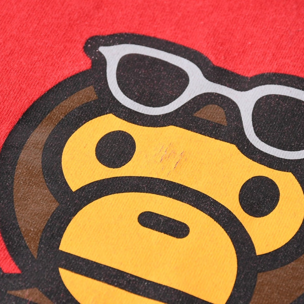 A BATHING APE アベイシングエイプ 半袖Tシャツ bape ベイプ MILO ミロ サイズ3XL レッド 美品 中古 4a007416