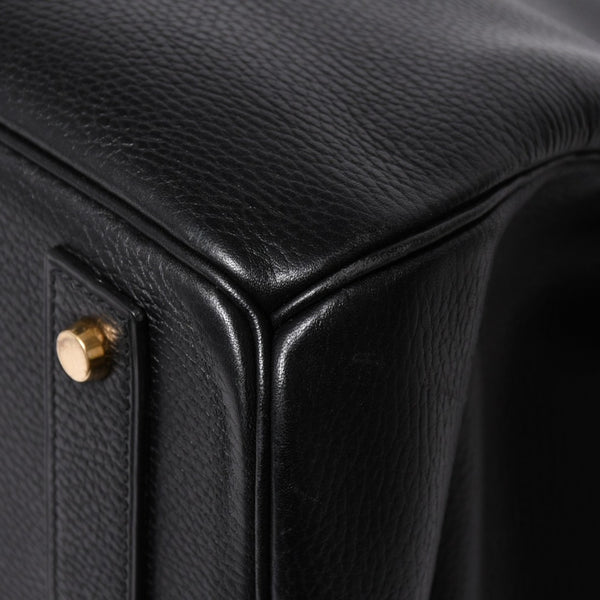 HERMES エルメス オータクロア 50 ハンドバッグ □G刻印 ノワール トゴ 2003年製 内縫い ゴールド金具 美品 中古 4a007433