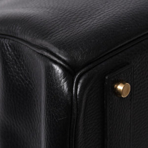 HERMES エルメス オータクロア 50 ハンドバッグ □G刻印 ノワール トゴ 2003年製 内縫い ゴールド金具 美品 中古 4a007433