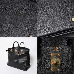 HERMES エルメス オータクロア 50 ハンドバッグ □G刻印 ノワール トゴ 2003年製 内縫い ゴールド金具 美品 中古 4a007433