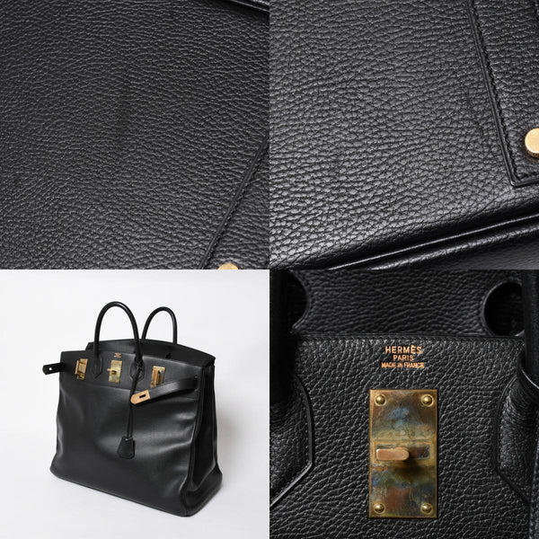 HERMES エルメス オータクロア 50 ハンドバッグ □G刻印 ノワール トゴ 2003年製 内縫い ゴールド金具 美品 中古 4a007433